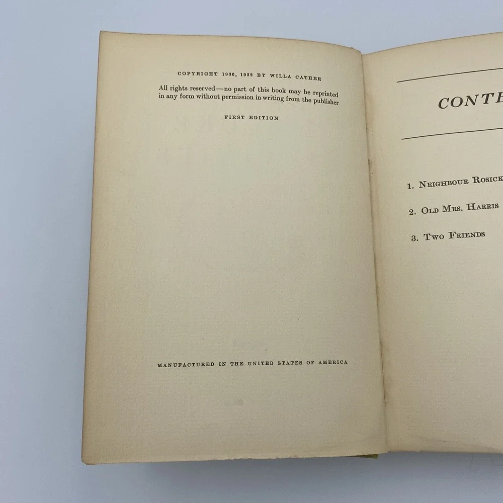 Obscure Destinies Willa Cather 1932 1st Ed Hardcover Alfred A Knopf‎